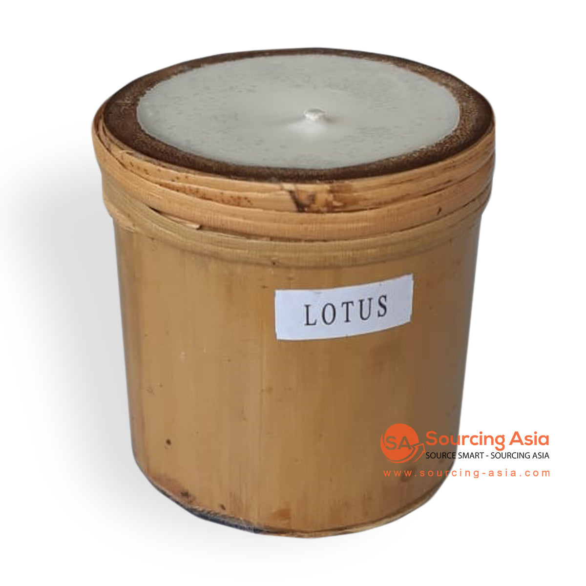 BSC018-2 NATURAL BAMBOO WOOD CANDLE WITH LOTUS AROMA