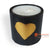 BSC028-1 BLACK BAMBOO WOOD CANDLE WITH GOLDEN HEART ORNAMENT