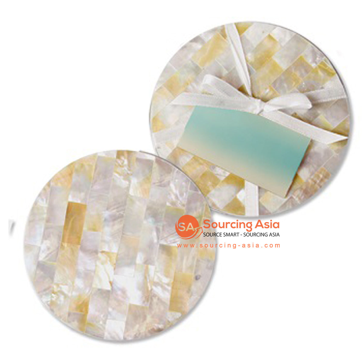 BZN004 SET OF FOUR MOTHER OF PEARL COASTERS