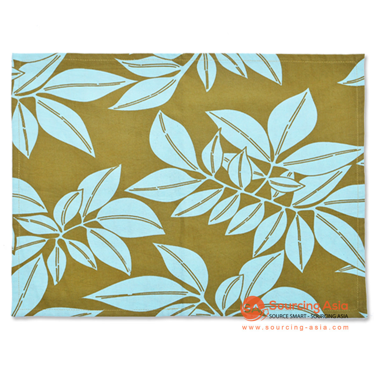 BZN021 SET OF FOUR LEAVES PRINTED COTTON PLACEMATS