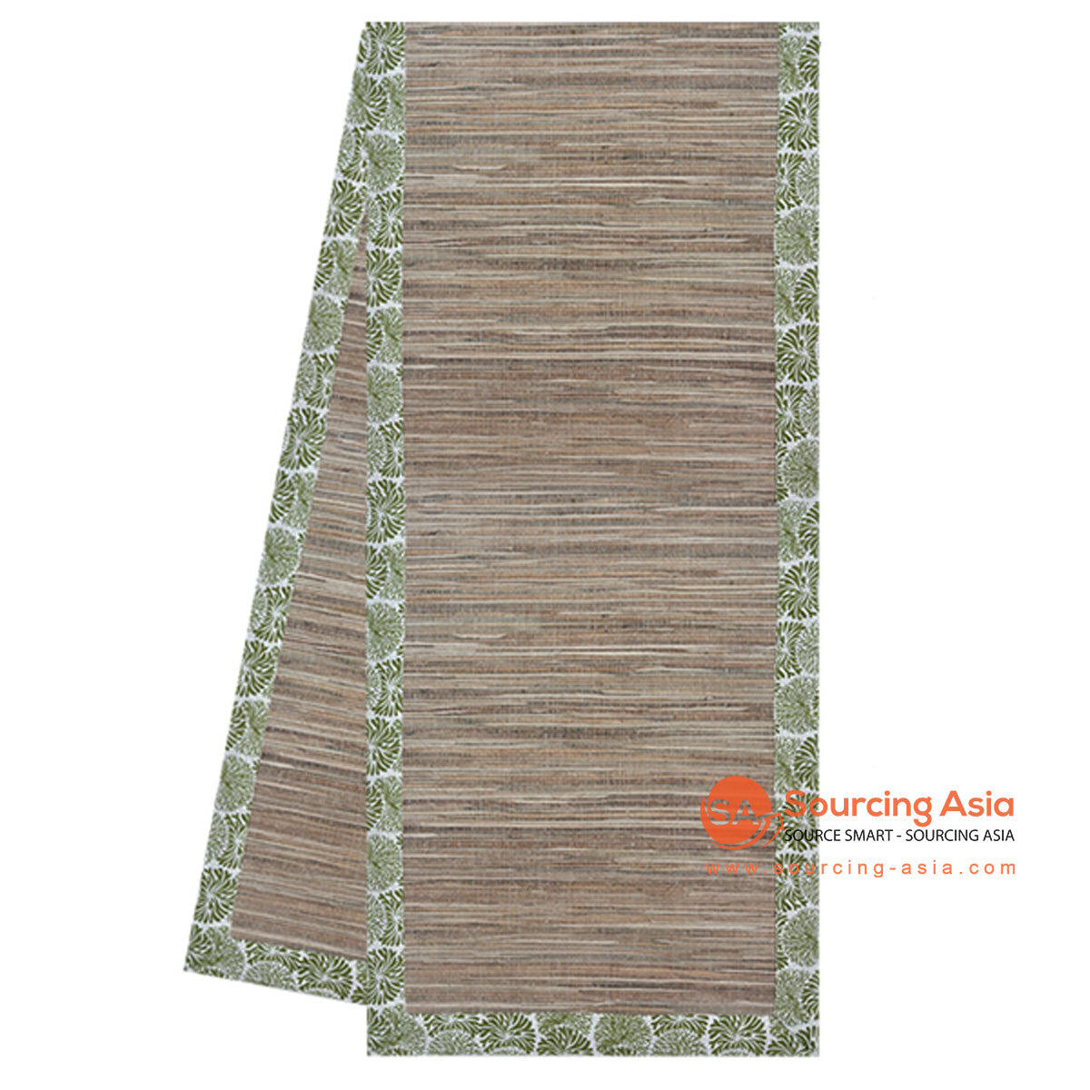 BZN032 WATER HYACINTH AND PRINTED COTTON TABLE RUNNER