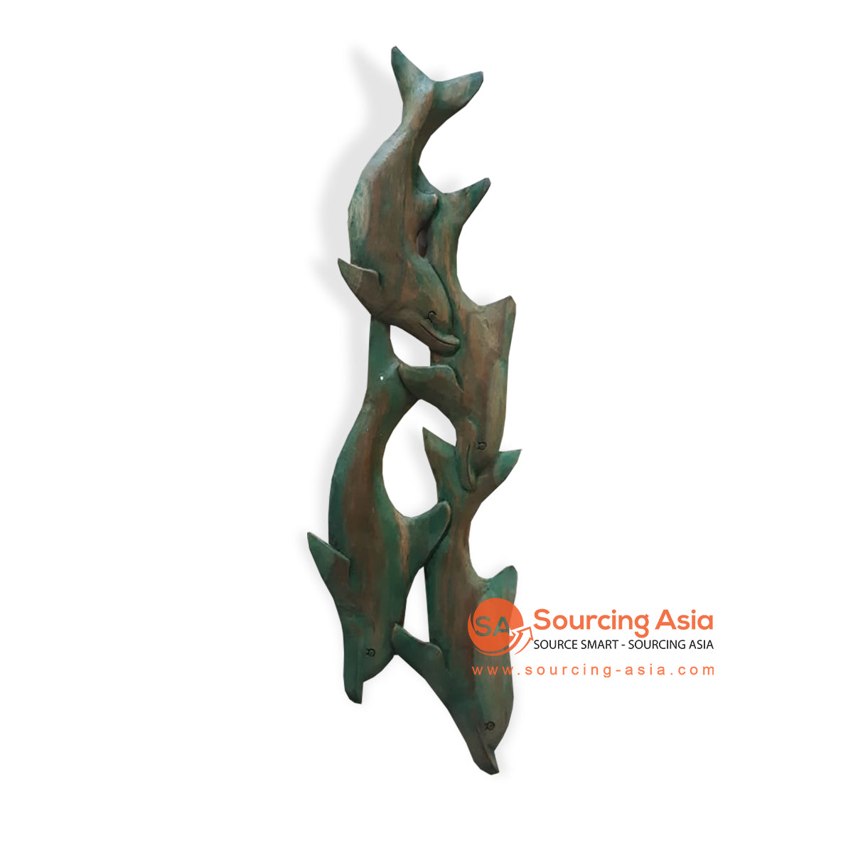 CAH010 WOODEN DOLPHINS WALL DECORATION