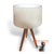 CHK002 NATURAL WOODEN TRIPOD LAMP WITH WHITE LINEN SHADE
