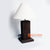 CHKC014 BLACK TEAK WOOD TABLE LAMP WITH WHITE SHADE