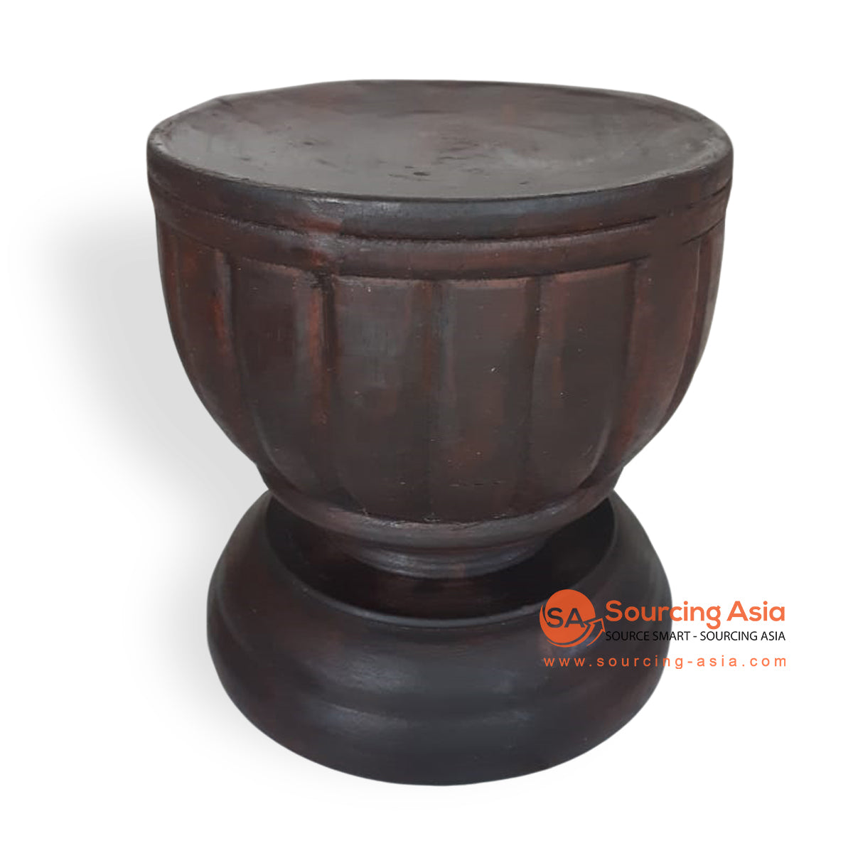CHWD007-1 BROWN ALBESIA WOOD CANDLE HOLDER