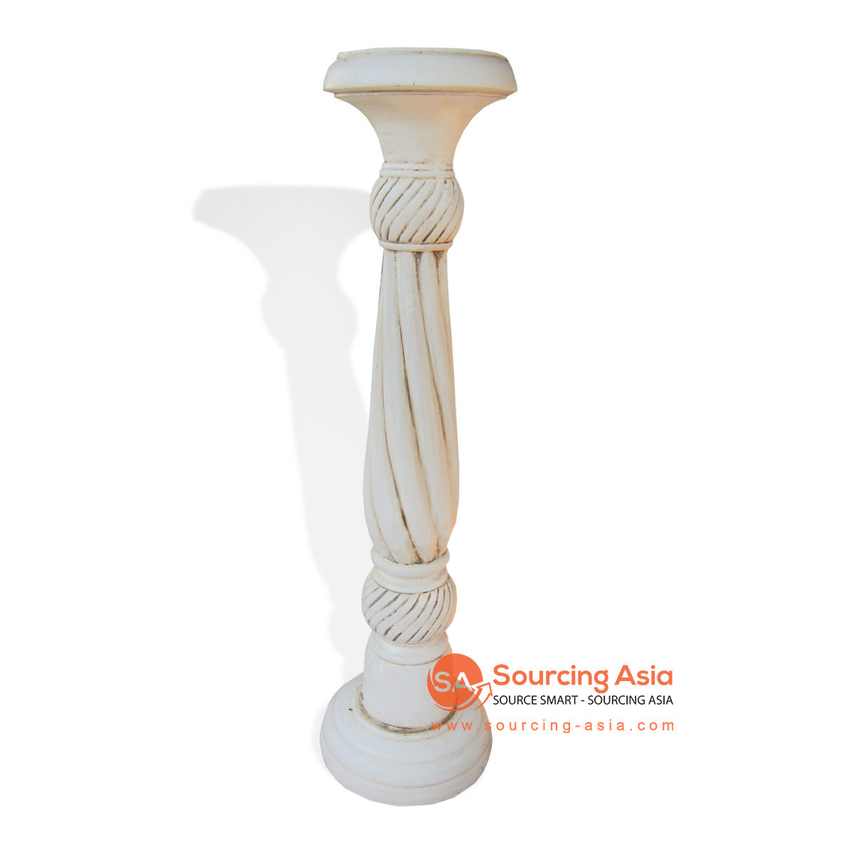 CHWD022-50 CREAM TWISTED CANDLE HOLDER