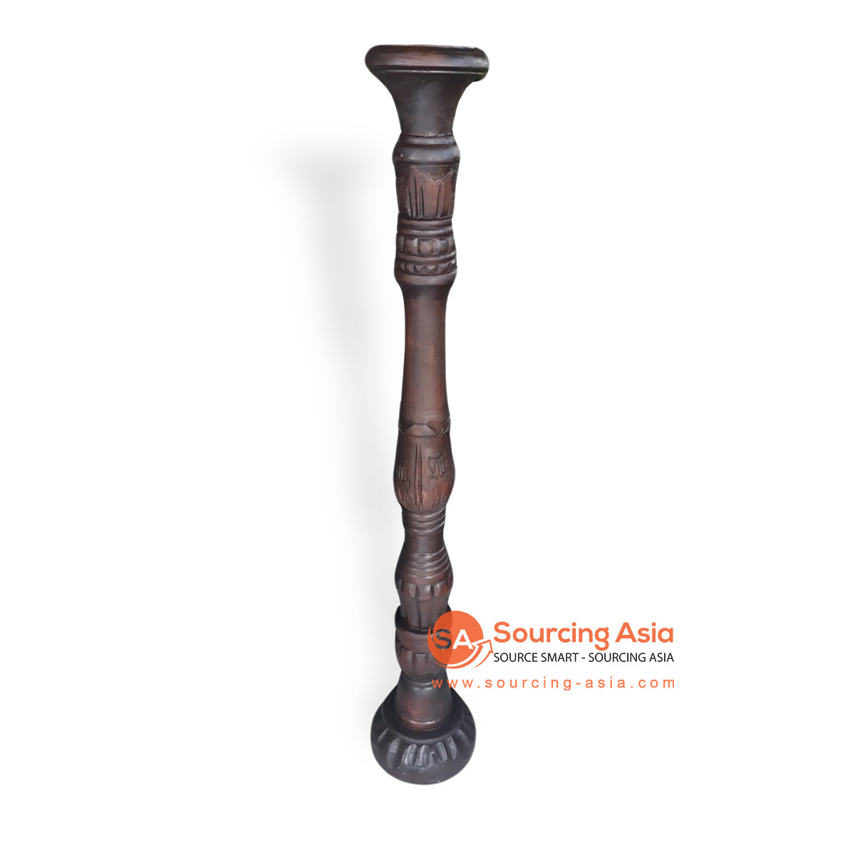 CM011 BROWN WOODEN CANDLE HOLDER