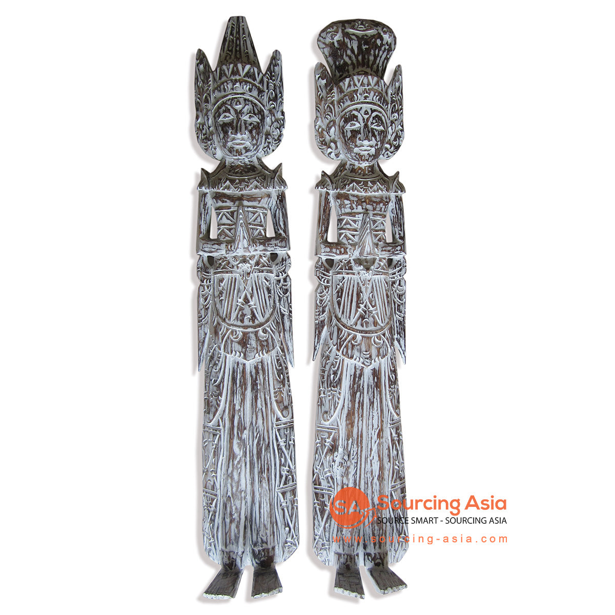 DEW018WW WOODEN BALINESE COUPLE WALL DECORATION