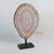 DG011 NATURAL AND WHITE WOODEN TRIBAL CARVED ON STAND DECORATION