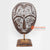 DGPC001-4 NATURAL AND WHITE WOODEN TRIBAL CARVED MASK ON STAND DECORATION