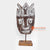 DGPC001 NATURAL AND WHITE WOODEN TRIBAL CARVED MASK ON STAND DECORATION