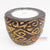 DGPC007-5 BLACK AND GOLDEN SUAR WOOD TRIBAL CARVED CANDLE HOLDER WITH CANDLE