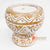DGPC008-1 WHITE WASH SUAR WOOD TRIBAL CARVED CANDLE HOLDER WITH CANDLE