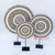 DHL024 SET OF THREE NATURAL AND WHITE BEADS WITH SHELL EDGE ROUND ON STAND DECORATIONS