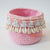 DHL105 WHITE AND PINK MACRAME AND SHELL SMALL BASKET