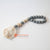 DHL158 GREY TIMBER BEADS NECKLACE WALL DECORATION