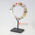 DHL164 WHITE MACRAME AND SHELL ROUND ON STAND DECORATION