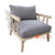 ECL042 NATURAL RECYCLED TEAK WOOD SINGLE ARM CHAIR WITH CUSHION