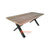 ECL047-300X85 NATURAL RECYCLED TEAK WOOD AND BLACK METAL DINING TABLE