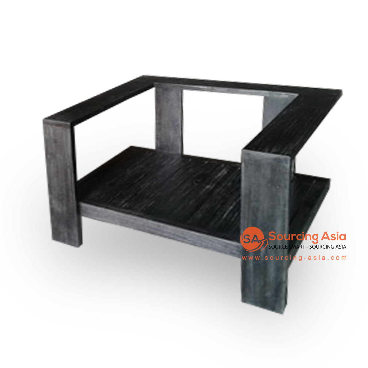 ECL062 BLACK RECYCLED TEAK WOOD SINGLE CHAIR FRAME (PRICE WITHOUT CUSHION)