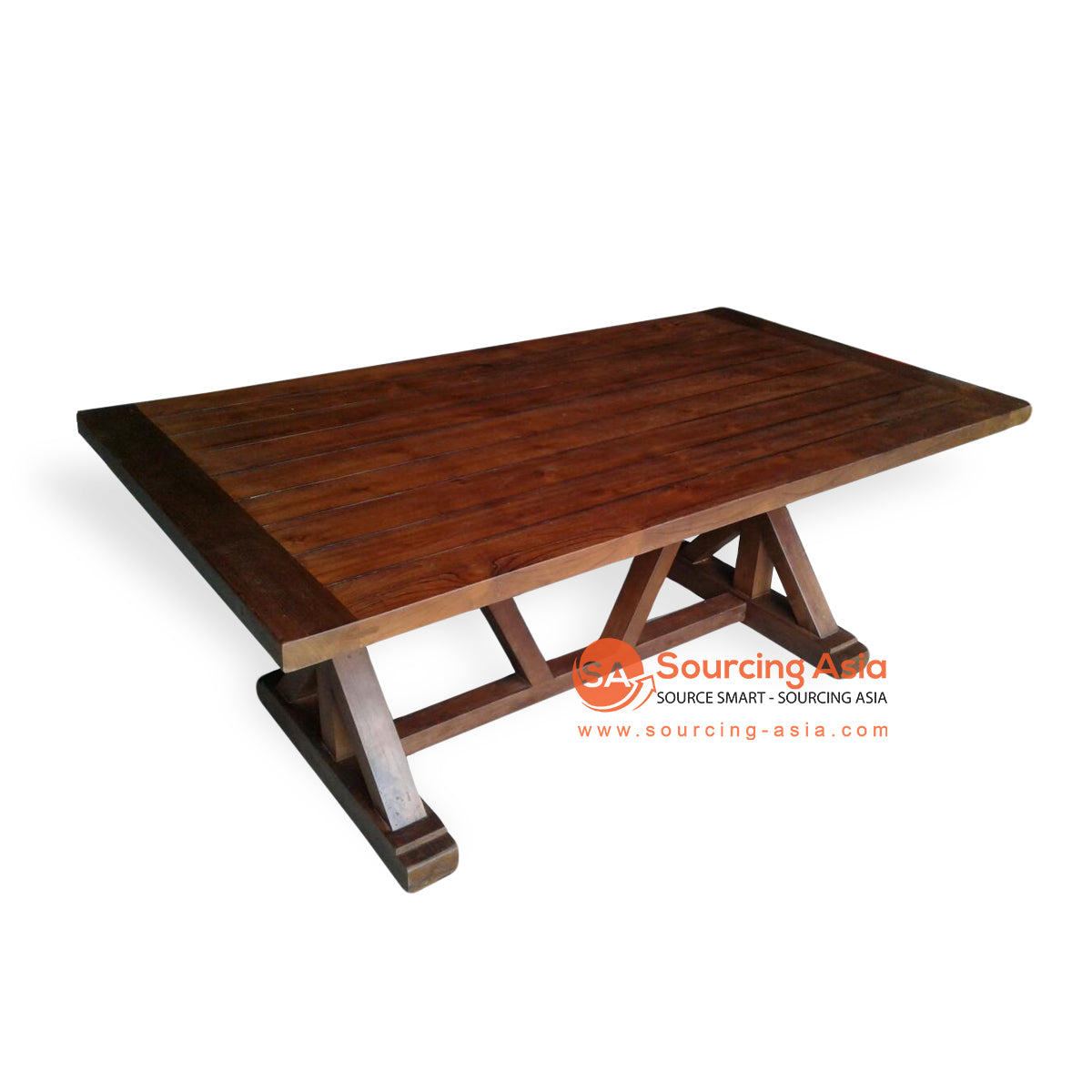 ECL080 BROWN RECYCLED TEAK COLONIAL DINING TABLE