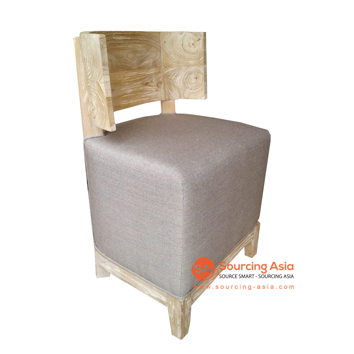 ECL100 NATURAL RECYCLED TEAK WOOD DEEP CUSHION DINING CHAIR