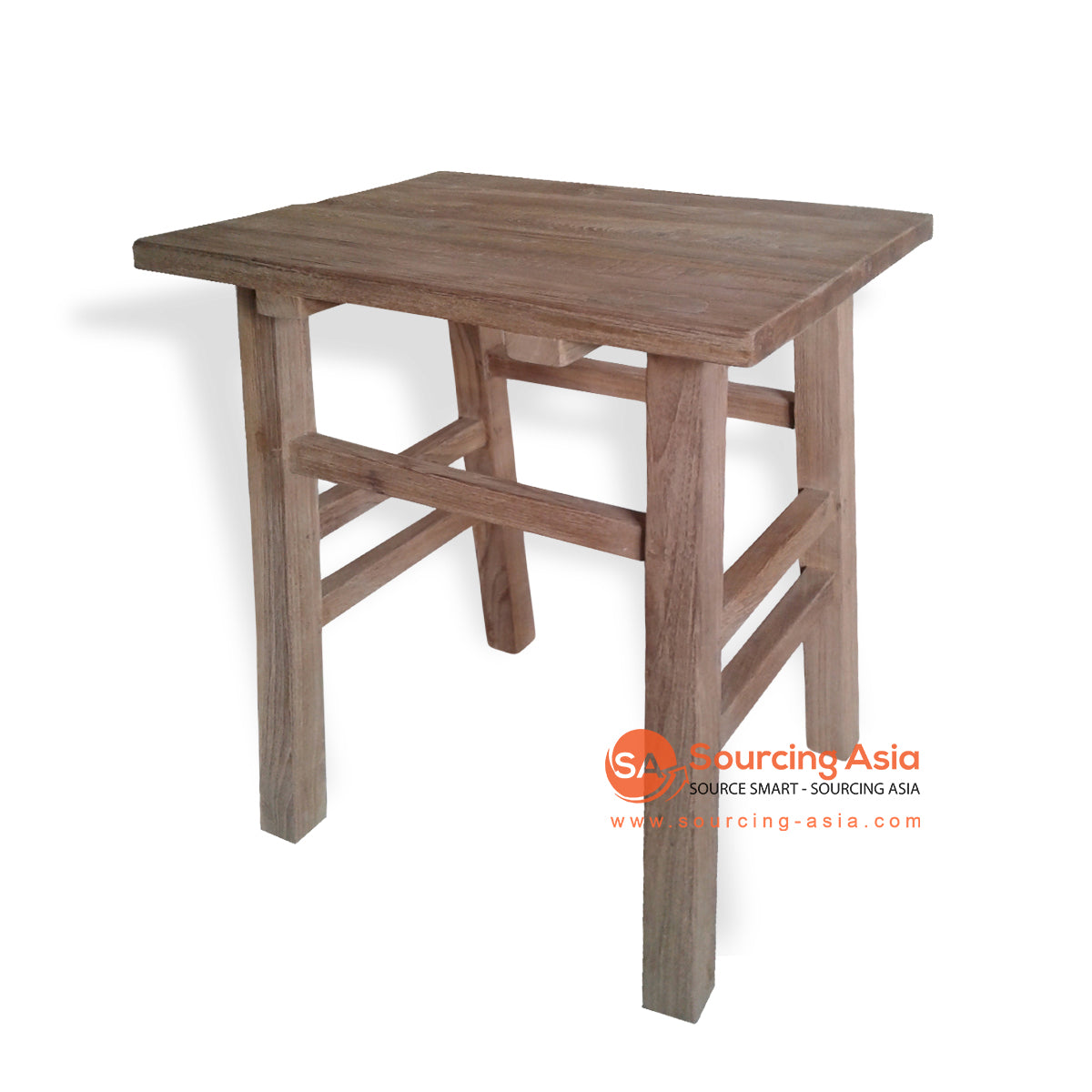 ECL158 NATURAL ROUGH RECYCLED TEAK WOOD RUSTIC BAR TABLE