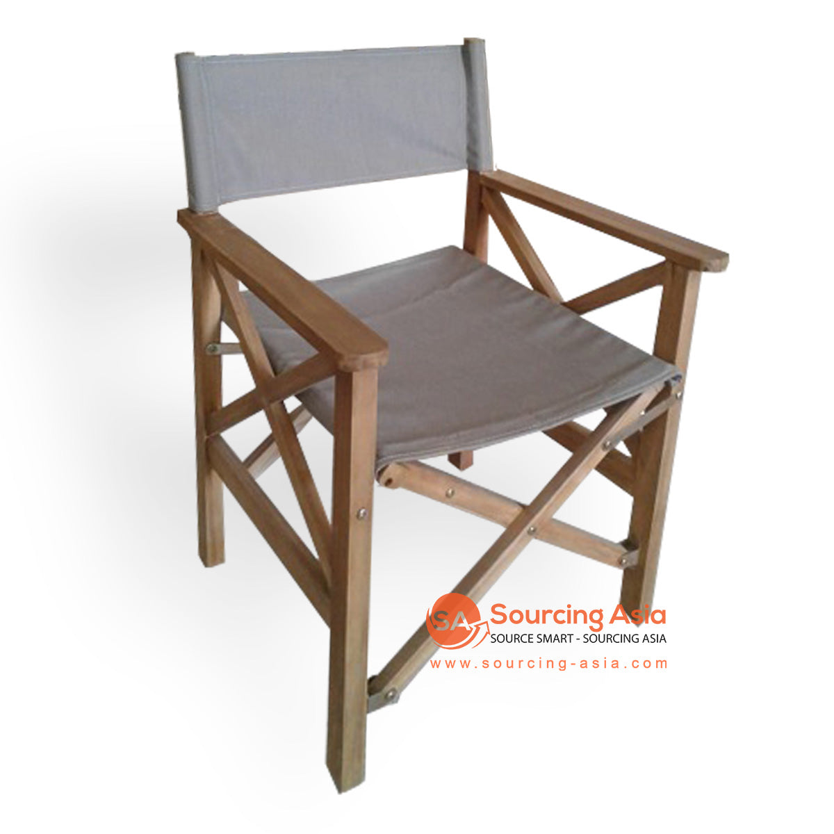 ECL161 NATURAL RECYCLED TEAK WOOD FOLDABLE DIRECTOR CHAIR