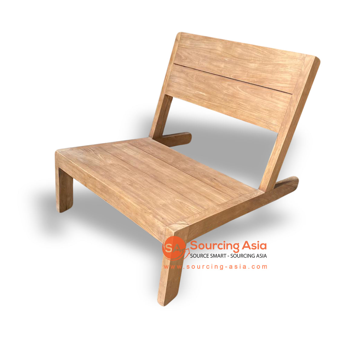 ECL167 NATURAL TEAK WOOD LOW LAZY CHAIR WITHOUT CUSHION