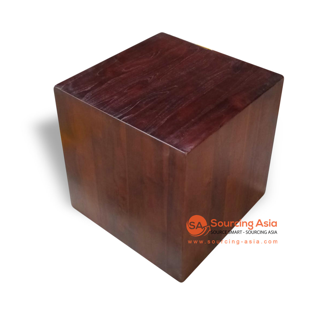 ECL194 BROWN RECYCLED TEAK WOOD SQUARE BOX SIDE TABLE