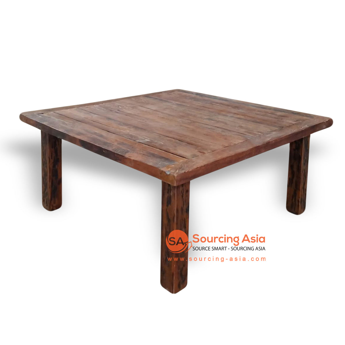ECL203 NATURAL RECYCLED TEAK WOOD RUSTIC RAILWAY SLEEPER DINING TABLE