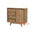 ECL317 NATURAL RECYCLED TEAK WOOD ONE DOOR AND FOUR DRAWERS RUSTIC BUFFET