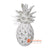 EXA106-1 WHITE WOODEN PINEAPPLE DECORATION