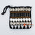 EXAC004-3 MULTICOLOR BEADS AND SHELL PATTERNED BLACK MACRAME PURSE