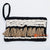 EXAC004-6 MULTICOLOR BEADS AND SHELL PATTERNED BLACK MACRAME PURSE