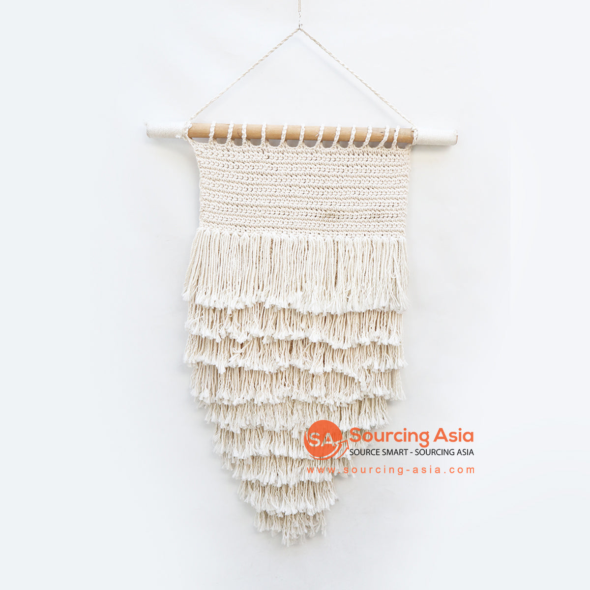 EXAC050 WHITE MACRAME HANGING WALL DECORATION