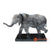 EXC027-S GREY METAL HAPPY ELEPHANT STATUE ON STAND DECORATION