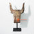 EZE007 NATURAL WOODEN BUFFALO HEAD STATUE ON STAND DECORATION