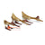 FAN003 SET OF THREE NATURAL WOODEN SKIING DUCK STATUES
