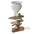 HAN004WH25 NATURAL HEART AND STACKED DRIFTWOOD CANDLE HOLDER DECORATION