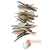 HAN014-30 NATURAL STACKED DRIFTWOOD WITH HEART HANGING DECORATION