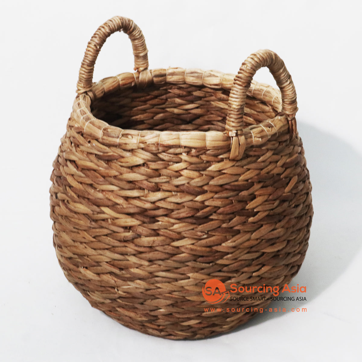 HBS174 NATURAL WATER HYACINTH BASKET WITH HANDLE