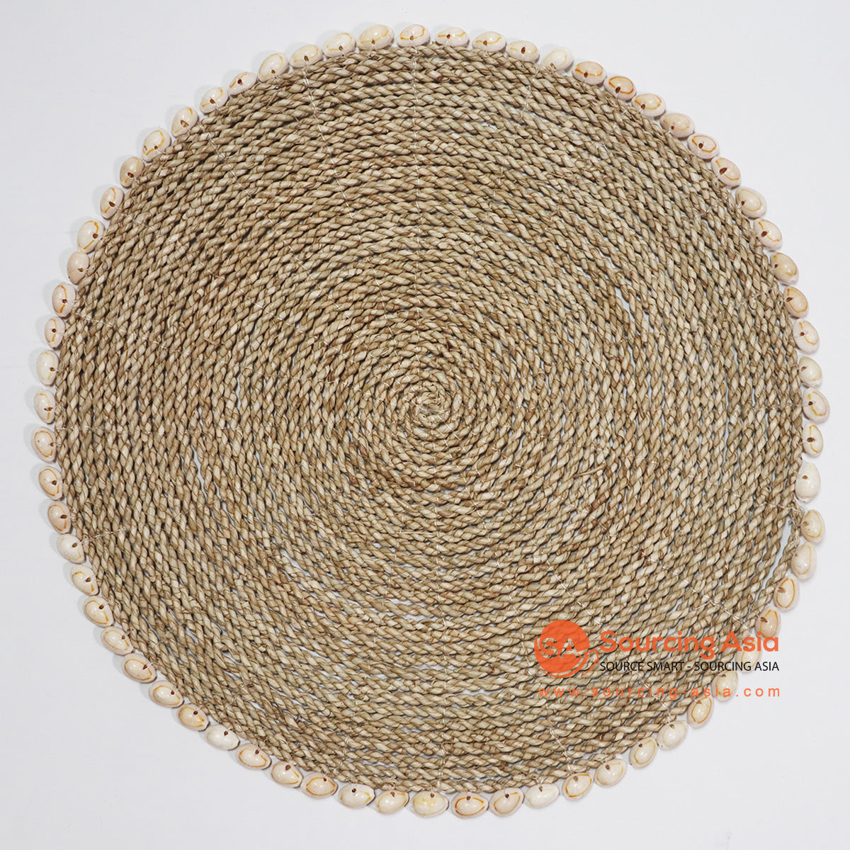 HBSC004 NATURAL SEA GRASS ROUND PLACEMAT WITH SHELL