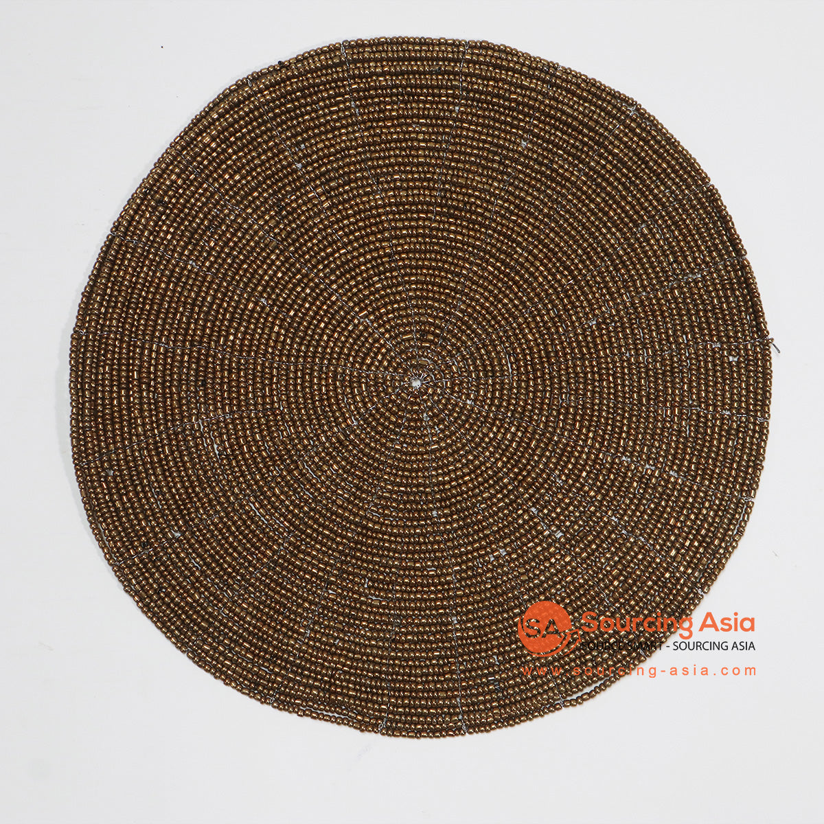 HBSC005-1 BROWN BEADED ROUND PLACEMAT