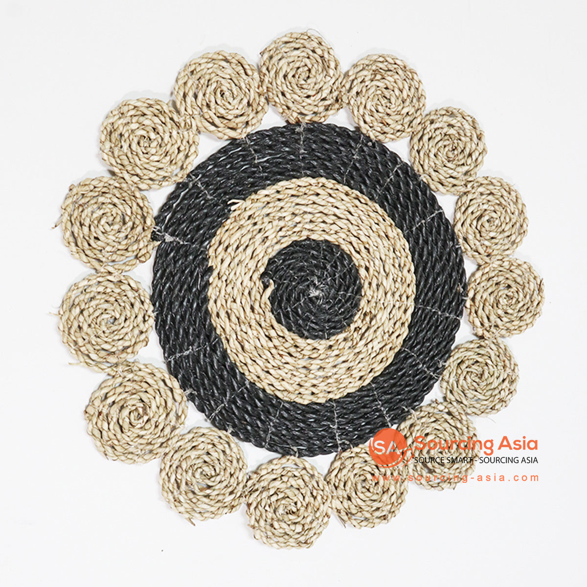 HBSC013-2 NATURAL AND BLACK MENDONG DECORATIVE PLACEMAT