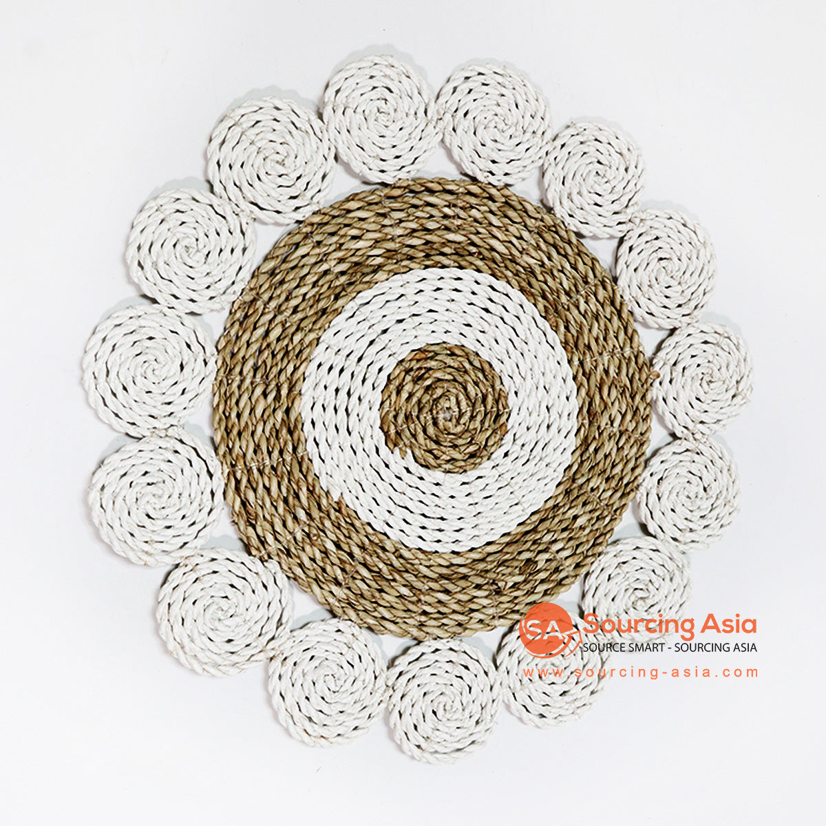 HBSC013-3 NATURAL AND WHITE MENDONG DECORATIVE PLACEMAT