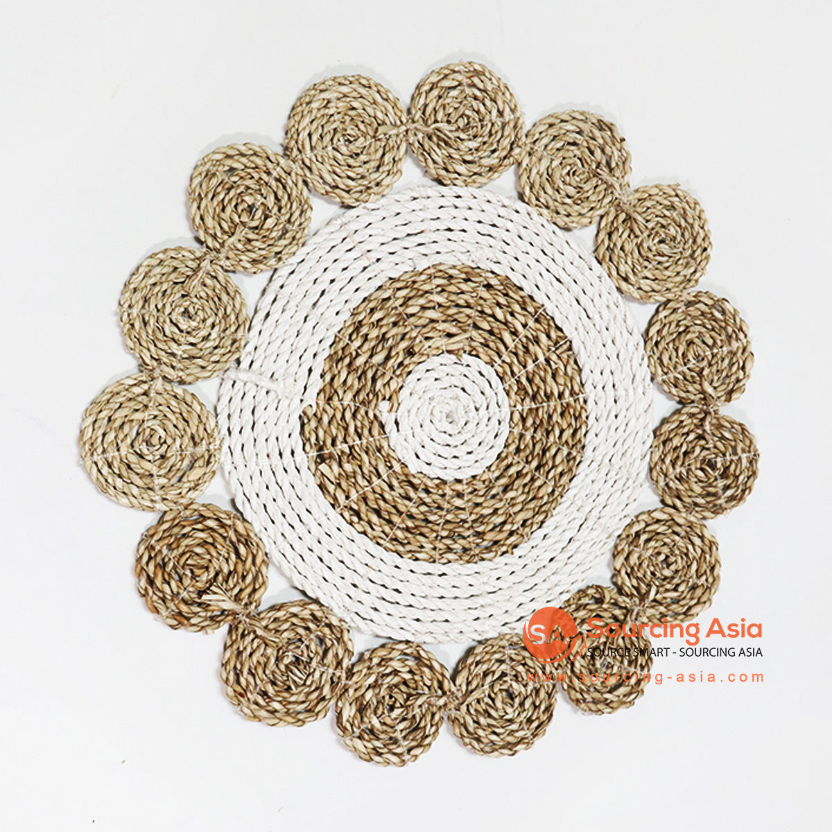 HBSC013-4 NATURAL AND WHITE MENDONG DECORATIVE PLACEMAT