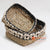 HBSC048-1 SET OF TWO BLACK AND NATURAL SEAGRASS SQUARE TRINKET BASKETS WITH SHELL