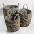 HBSC082-2 SET OF THREE GREY AND NATURAL MENDONG AND SEAGRASS BASKETS