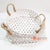 HBSC092 SET OF TWO WHITE BAMBOO BASKETS WITH HANDLE